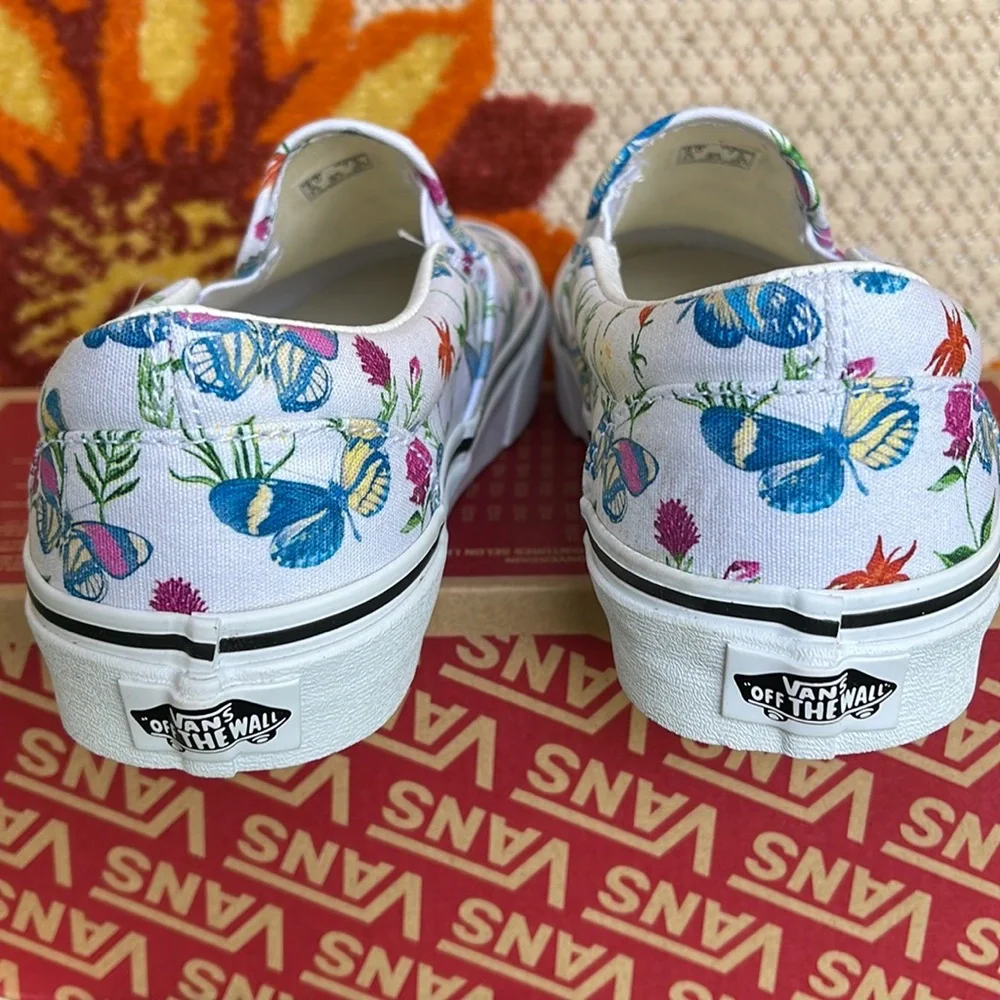 Vans Classic Slip On Butterfly Floral Marshmallow/True White Men’s sneake… - Picture 14 of 16